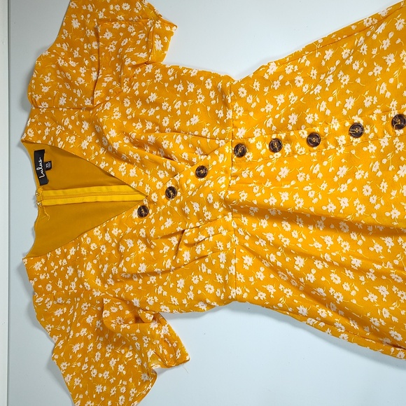 Lulus After Bloom Delight Yellow Floral Midi Dress XS - Picture 8 of 15